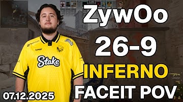 ZywOo (26-9,  2.89 K/D) Inferno | FACEIT POV DEMO CS2 | Dec 07, 2025 17:11 UTC