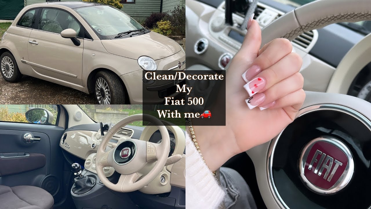 Clean/ Decorate My Fiat 500 with me! (Did I pass or not)?🚗