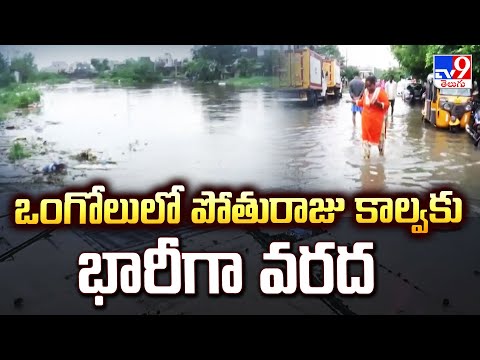 Pothuraju Canal | ఒంగోలులో పోతురాజు కాల్వకు భారీగా వరద | Cyclone Montha - TV9 - TV9
