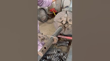 I made a simple spring from metal wire on the lath machine #diy #shorts