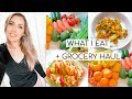 WHAT I EAT IN A DAY + GROCERY HAUL ♡  realistic &amp; lazy VEGETARIAN meals