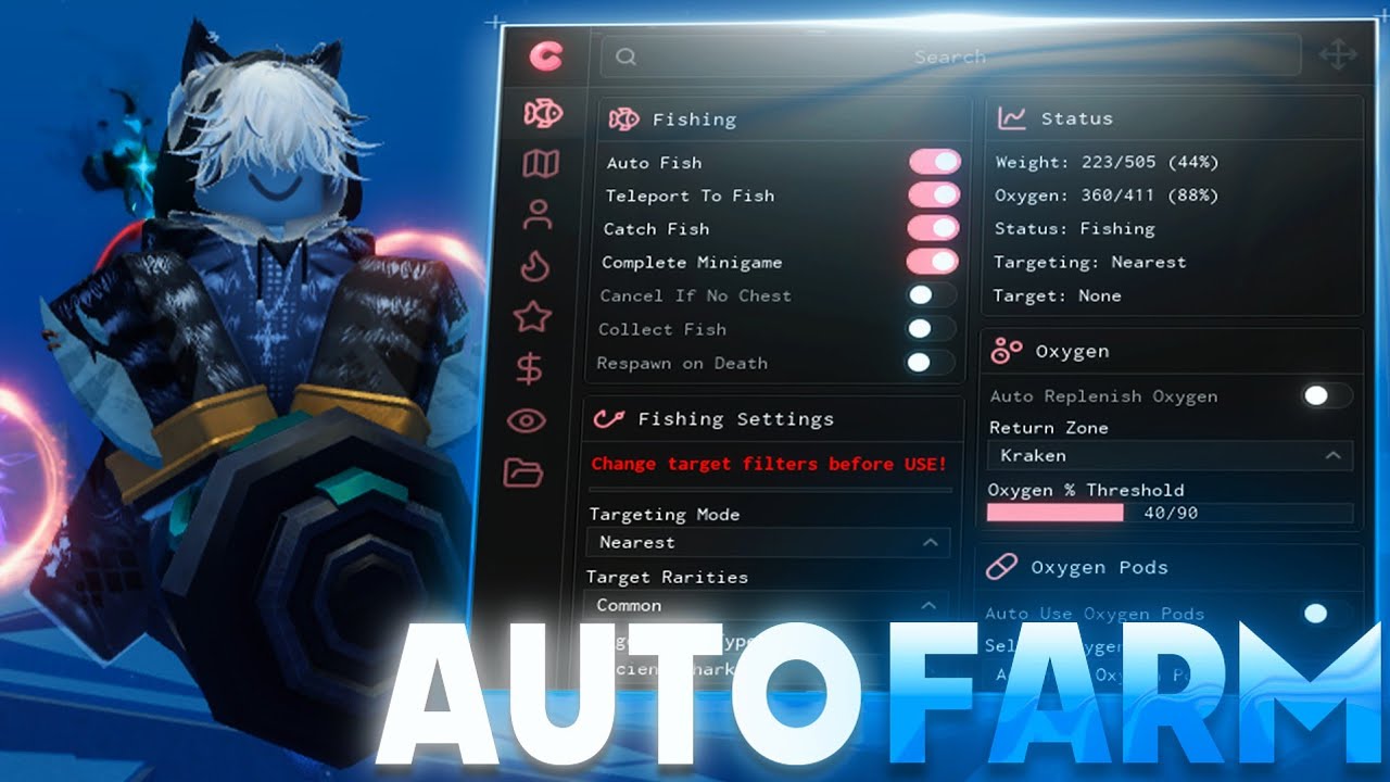 [🐟НОВИНКА] Скрипт для Бездны: Бесконечный кислород, автоматический фарм, автоматическая продажа с...