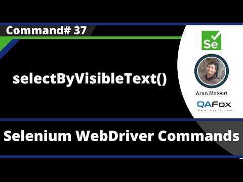 selectByVisibleText() Command - Selenium WebDriver