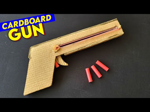 Best Powerfull Cardboard Gun|how to make gun at home |superb & fastest shooting rubberband Gun 🔫