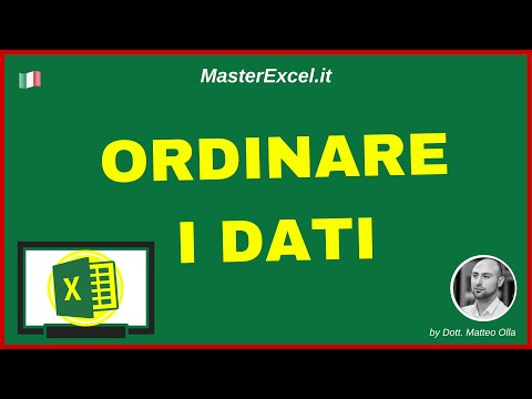 Video: Come Ordinare Automaticamente I Cognomi In Ordine Alfabetico In Un Foglio Di Calcolo Excel