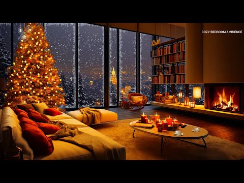 Cozy Apartment with Smooth Jazz Music - Winter Night - Relaxing Jazz Music for Sleep, Study, Calm