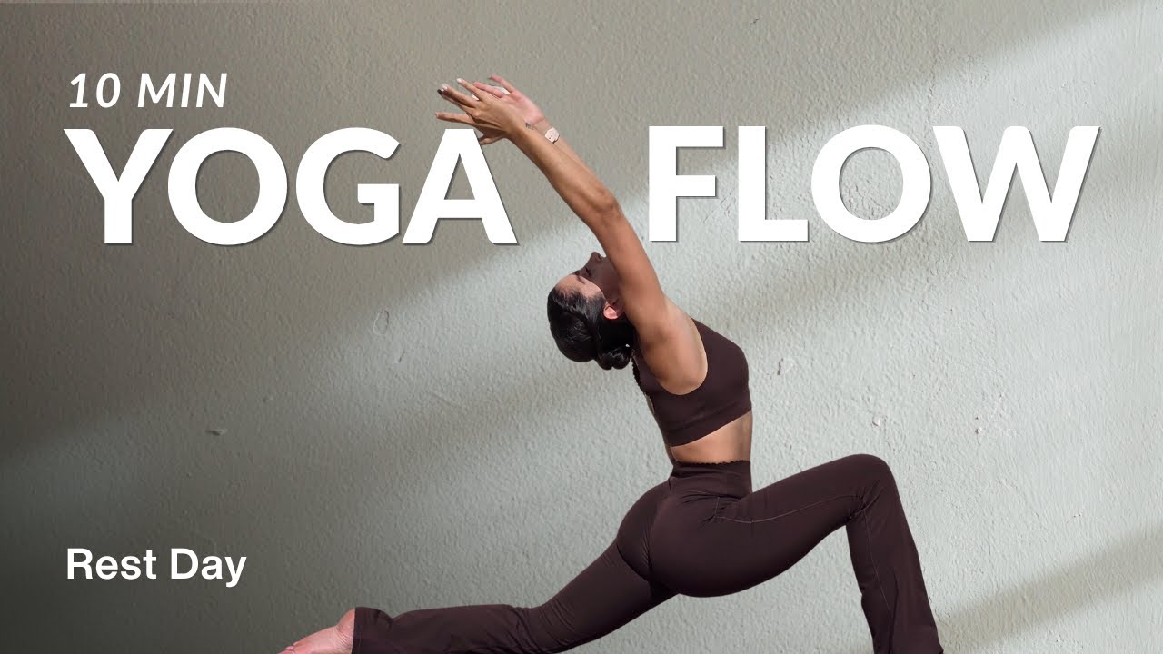 DAY 14 : 10 MIN YOGA FLOW | Full body stretch rest day - YouTube