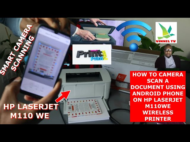 HOW TO CAMERA SCAN A DOCUMENT USING ANDROID PHONE ON HP LASERJET M110WE  WIRELESS / WIFI PRINTER 