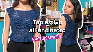 Tutorial Top con Volant Estivo all'Uncinetto | Top Down FACILISSIMO!