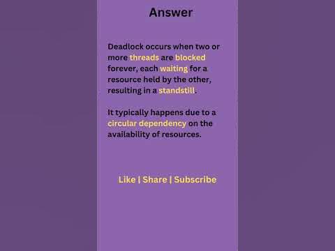 Deadlock in Java Multithreading | Java Interview Question #javashorts # ...