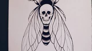MOTH TATTOO DESIGN - DRAWING
