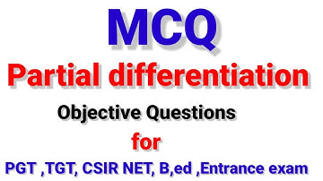 MCQ Partial differentiation Multiple choice Questions Objective Questions