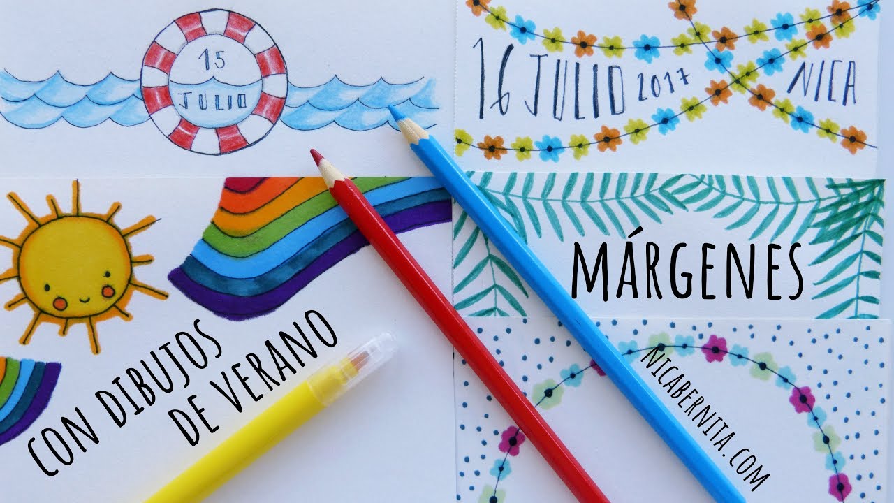 MÁRGENES PARA CUADERNOS ❤ IDEAS PARA DECORAR PORTADAS Y APUNTES CON DIBUJOS  DE VERANO (Nica Bernita) - thptnganamst.edu.vn