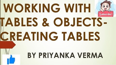 WORKING WITH TABLES AND OBJECTS| COMPUTER APPLICATIONS IN BUSINESS | B.COM | KUK |