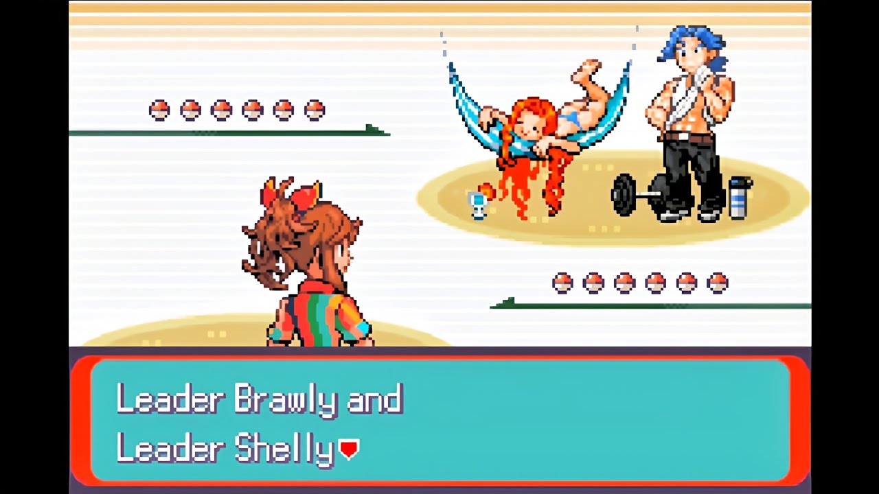 Pokemon Pisces - Hoenn Leader Brawly & Ozone Admin Shelly, Gym Battle @ Dewford Town (Doubles, Hard)