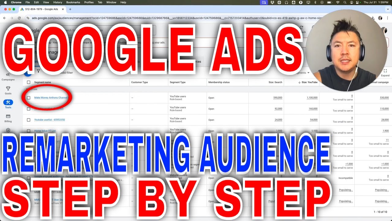 How To Find Your Remarketing Audience Lists In Google Ads🔴 - YouTube