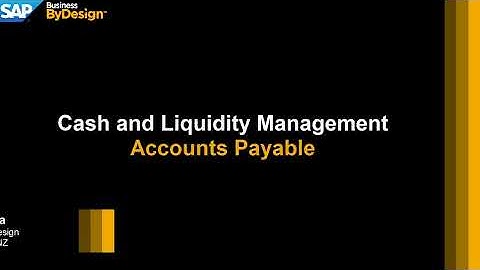 Cash & Liquidity Management, Accounts Payable - SAP Business ByDesign