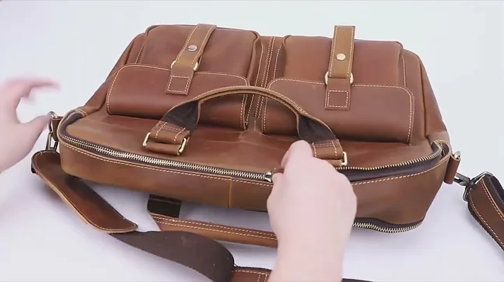 The European Men's Leather Laptop Bag Briefcase