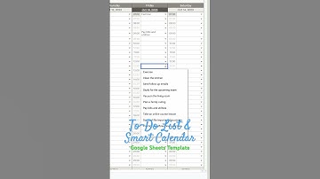 To-Do List & Smart Calendar 📅 Google Sheets Template #tasktracker #googlesheets #digitalcalendar