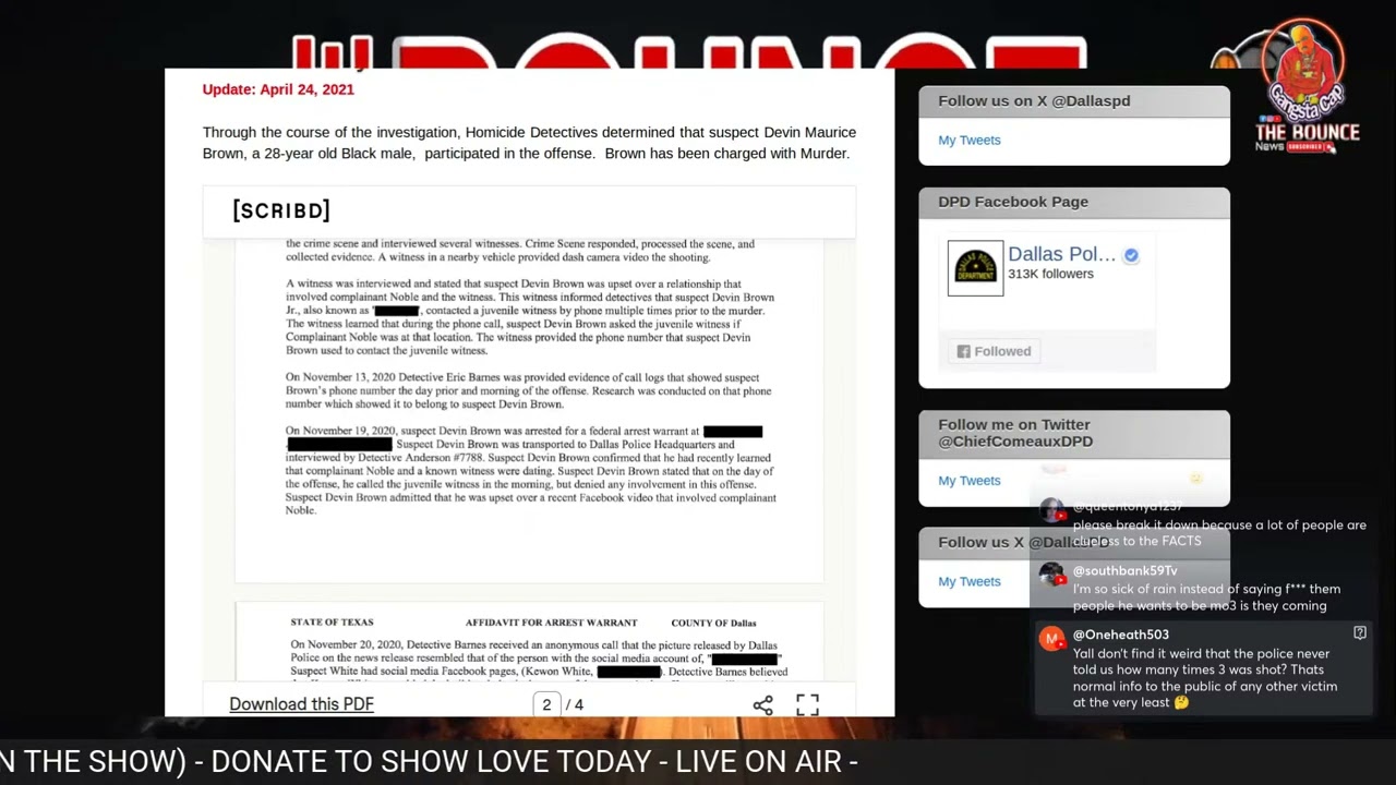 Devin Brown and Joyce was Communicating The Day Prior and The Day MO3 Was Took Out