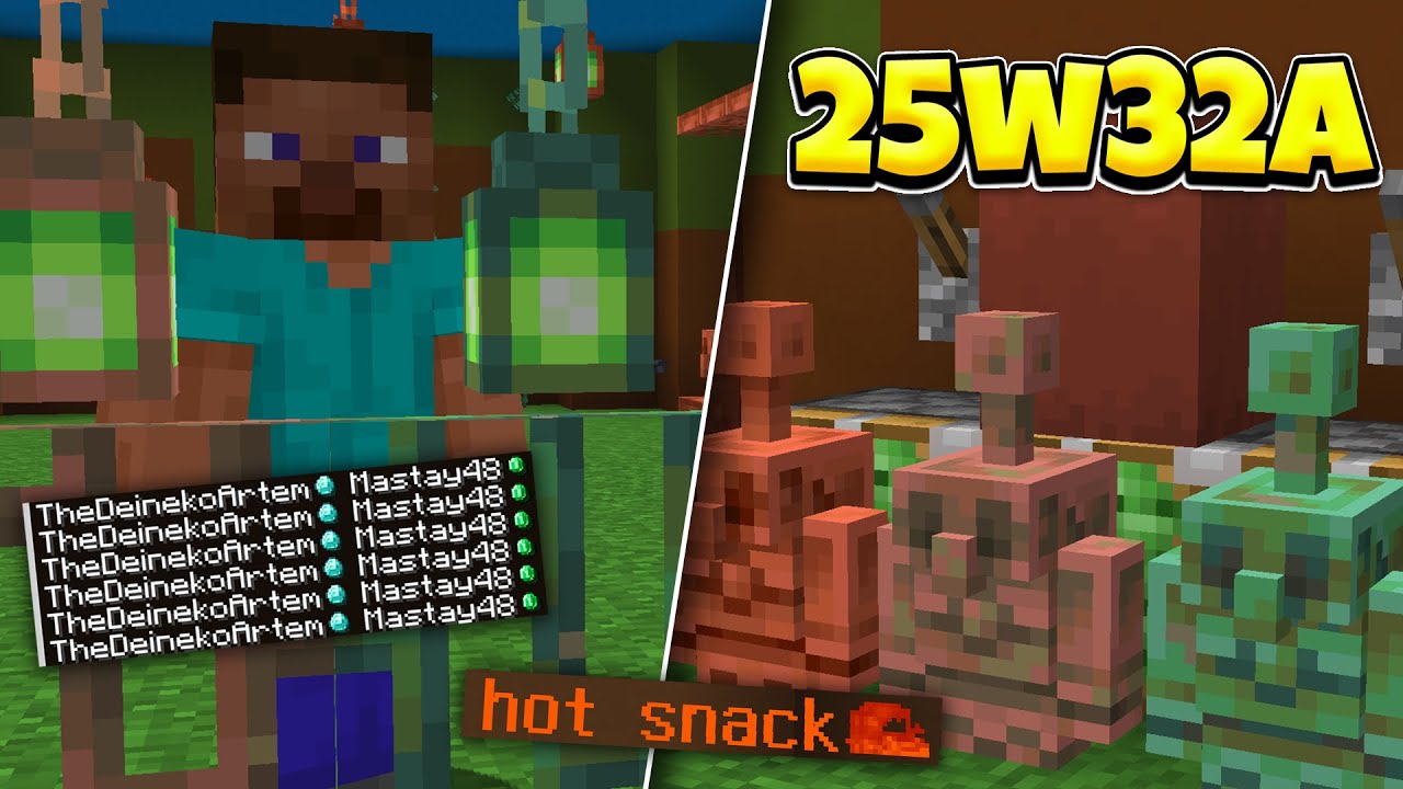 Обзор Minecraft Snapshot 25w32a — Медный Декор, Новые Блоки и Все Изменения 1.21.9
