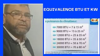 Video N°263 QUELLE EST LA RELATION ENTRE BTU ET KW