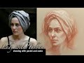 Lady with Turban - Conte Drawing