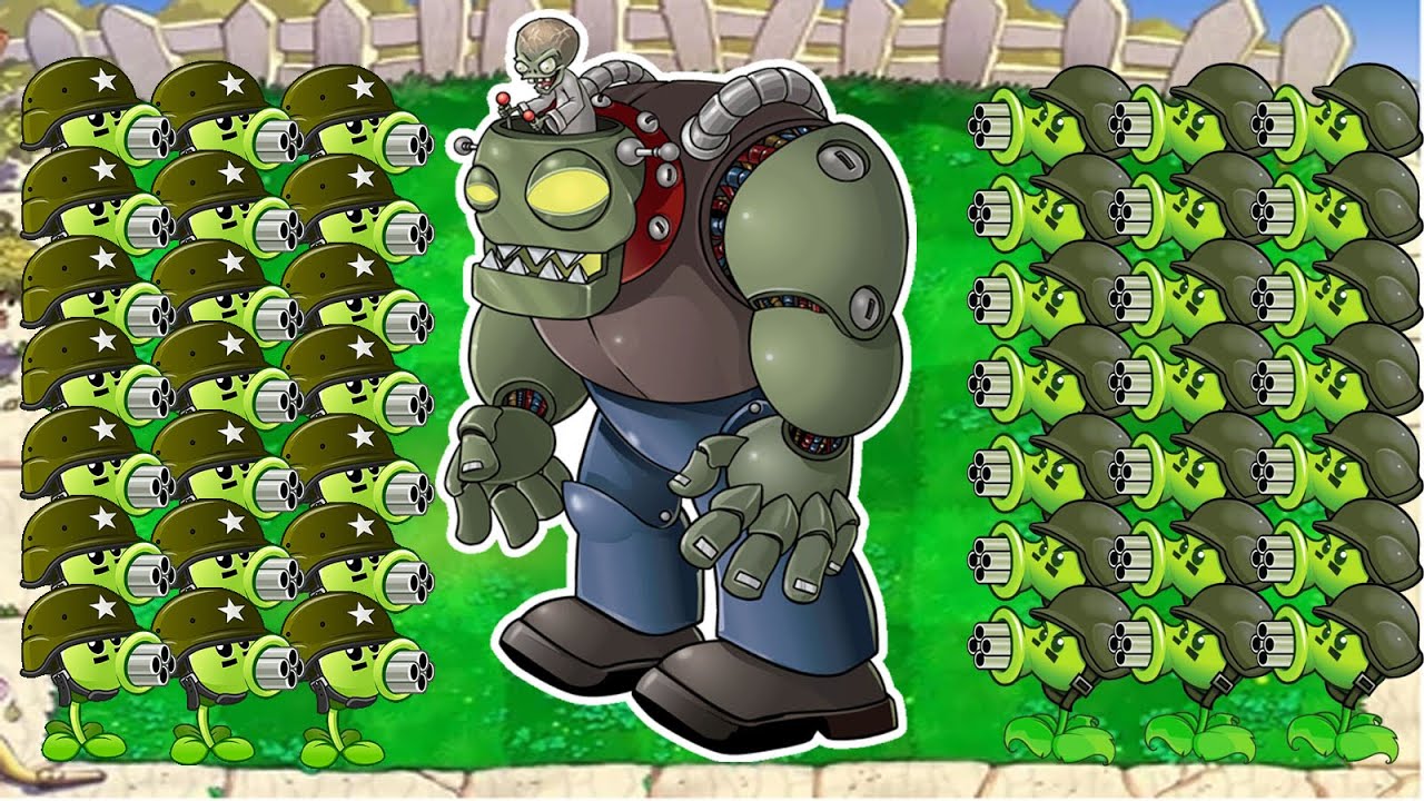 Plants vs Zombies - Gatling Pea Mod vs Dr. Zomboss. Vs - YouTube
