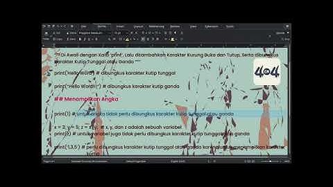 Belajar Dasar Dasar Python tentang Cara Menampilkan Angka Atau Teks ke Layar #short