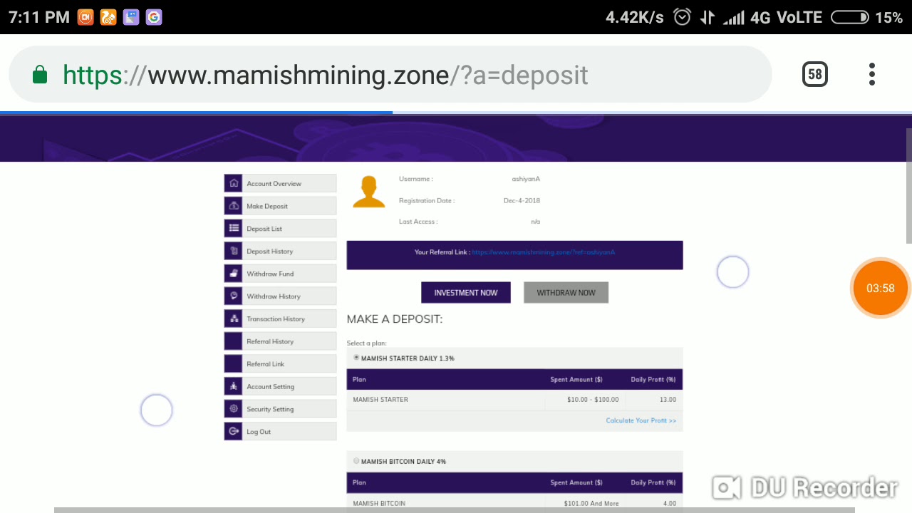 MamishMining - High Paying Bitcoin mining website,Chances to get 100$ free.