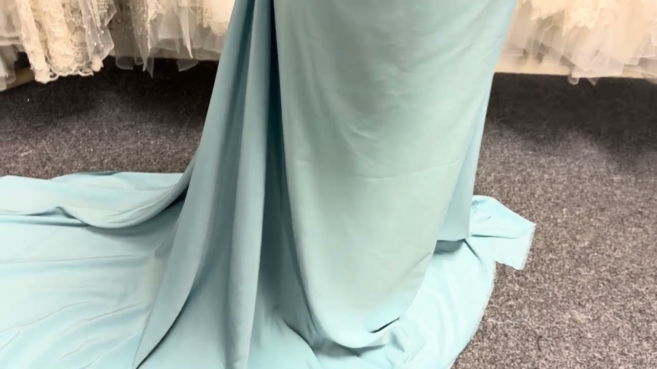 Lightweight Duck Egg Blue Polyester Satin