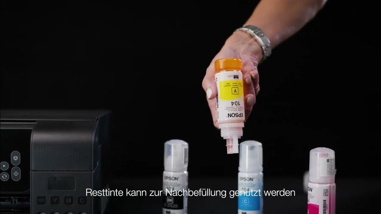 Einfüllen Tinte Epson EcoTank Drucker So kommt die Tinte in den Tank Erstbefüllung How To