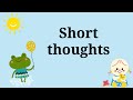 Collection of short thoughts  short thoughts
