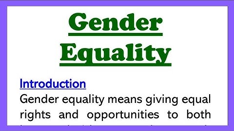 Gender Equality Essay Writing in English 205 Words Paragraph or Composition