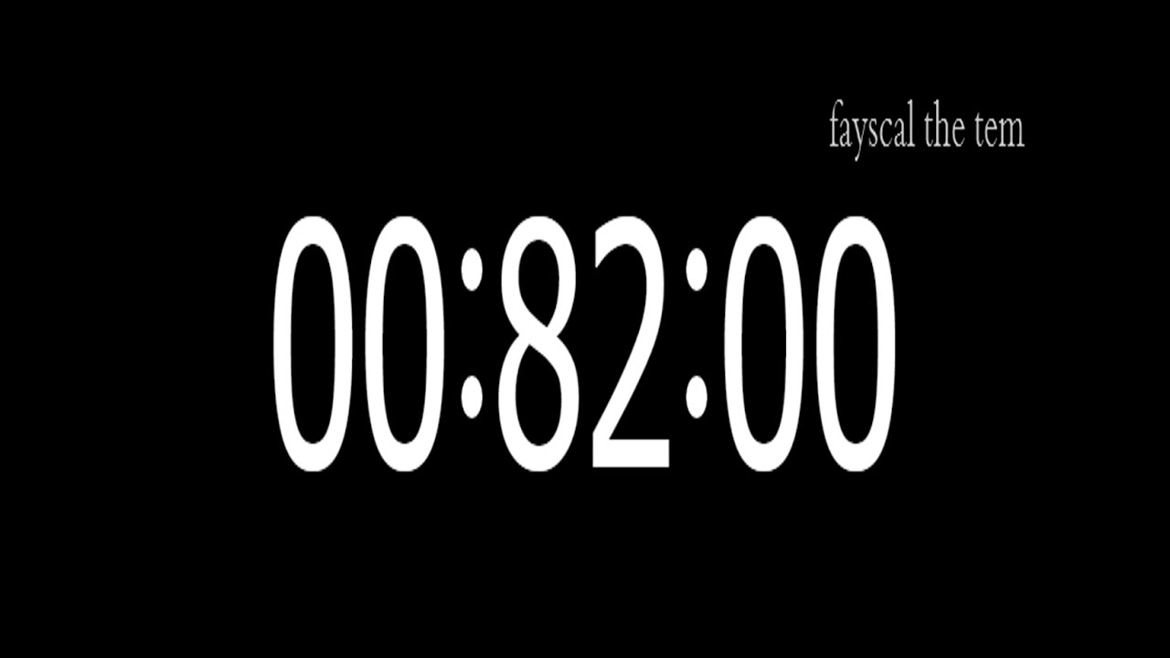 82minutes 4K countdown timer with an alarm at last when finished - YouTube