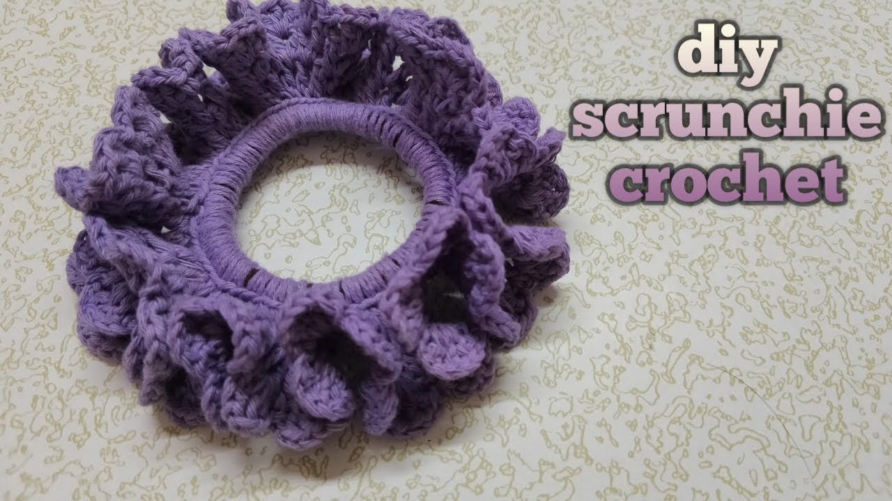 Diy Scrunchie crochet || for beginner projects - YouTube