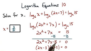 Logarithm Equations Practice 10 - Visualizing Algebra