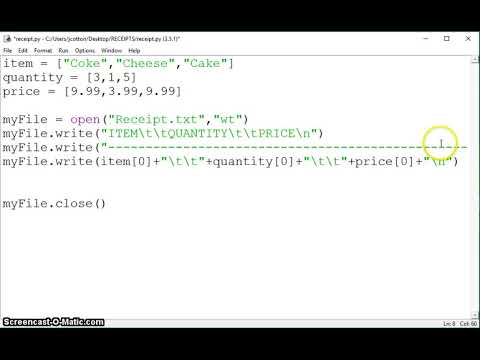 OCR Computer Science 9-1 Python Tutorial: Creating text files (receipt ...