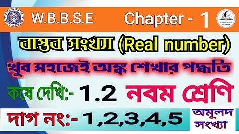 বাস্তব সংখ্যা| WBBSE Class IX Math Chapter 1|WB Class 9 Math Koshe Dekhi 1.2 |WB CLASS 9 Real Number