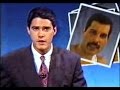 Freddie Mercury - Noticia da morte no (JN Tv Globo) Jornal Nacional 25/11/1991