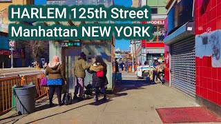 Walking HARLEM 125th Street in Manhattan NYC