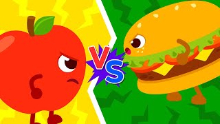 Healthy Food vs Junk Food🍎🍔 | Which is better? | Sing Along | Nursery Rhymes | Lotty Friends