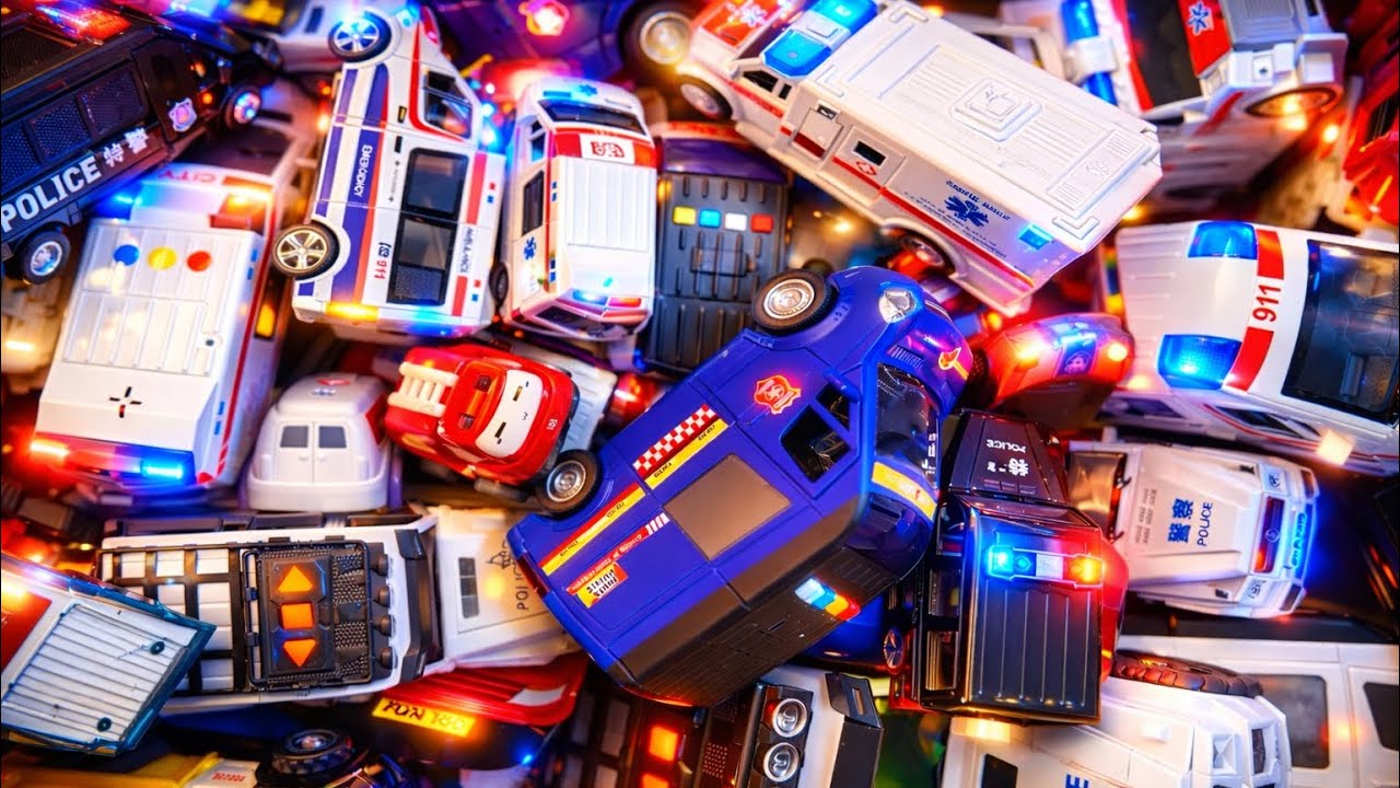 Ambulance vs Fire Engine vs Police Car! EPIC Parallel Balloon Crash Test 🎈💥