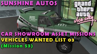 GTA Vice City - Vehicles Wanted List 3 - Sunshine Autos