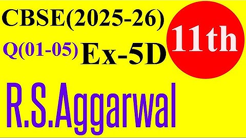 Class-11th Maths Exercise-5D R.S.Aggarwal Complex Numbers Solutions|Exercise-5D Class-11th R.S.Aggar