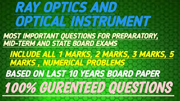 Class 12 physics Chapter 9 ray optics waves important questions based on Last 10 year board paper