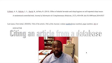 Citing an Article from a Database in APA style
