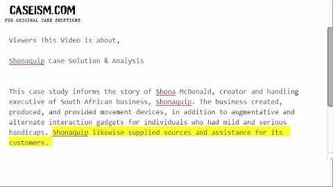 Shonaquip  Case Solution & Analysis-  Caseism.com