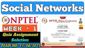 Social Networks | NPTEL | Week 1 | Assignment 1 Solutions | July-Dec 2021 | IIT Ropar