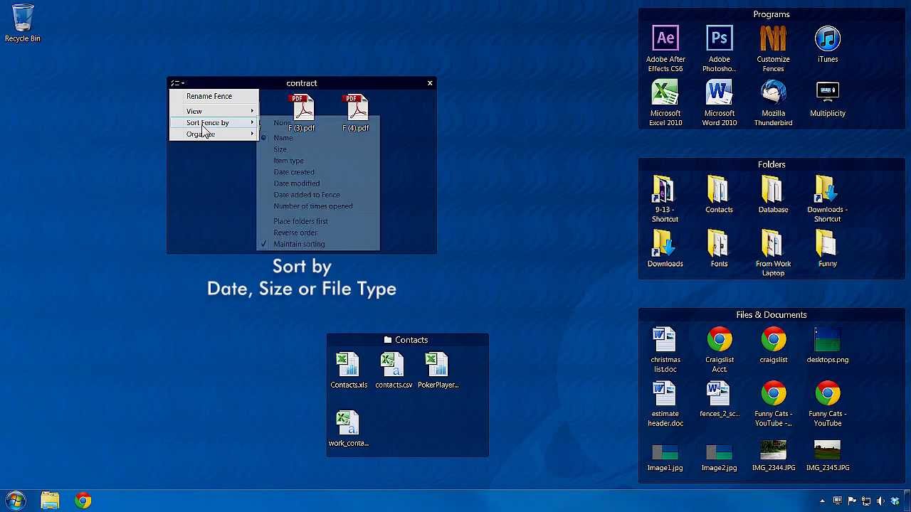 Automatically Organize Your Desktop Icons Into Shaded Areas Called